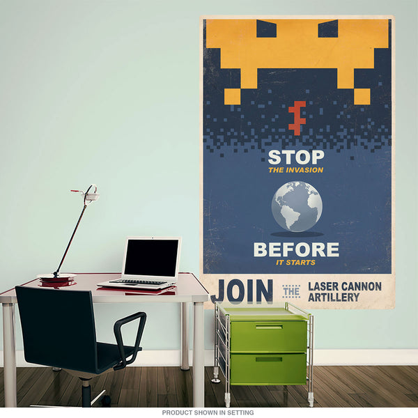 Stop The Space Invaders Wall Decal