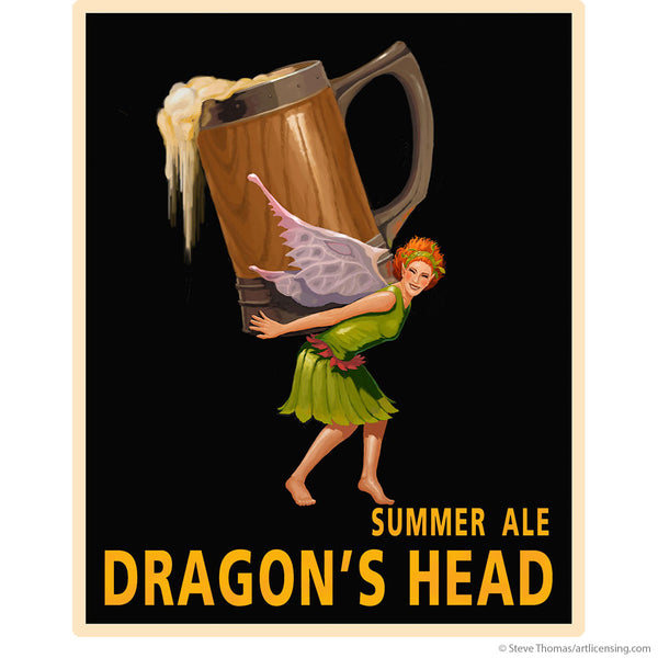 Dragons Head Ale Fairy Beer Wall Decal