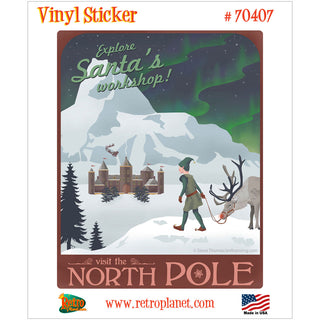 North Pole Christmas Workshop Vinyl Sticker