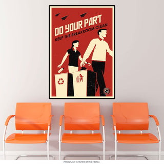 Clean Breakroom Propaganda Wall Decal