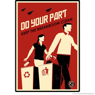 Clean Breakroom Propaganda Wall Decal