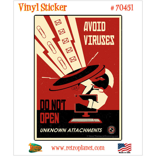 Avoid Viruses Propaganda Office Vinyl Sticker