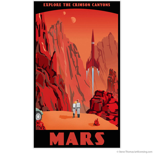 Crimson Canyons Of Mars Travel Wall Decal