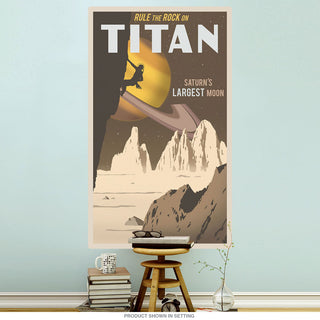 Rock Climbing On Titan Saturn Wall Decal