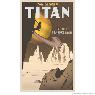 Rock Climbing On Titan Saturn Wall Decal