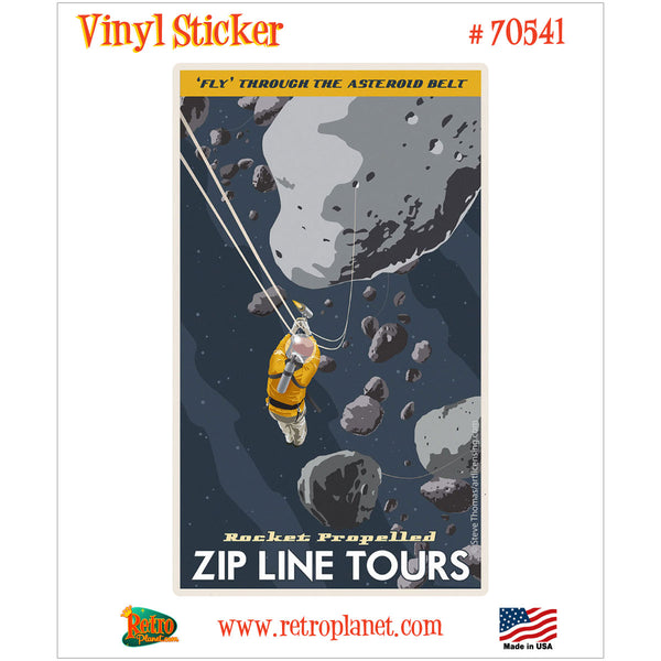 Asteroids Zip Line Tours Vinyl Sticker