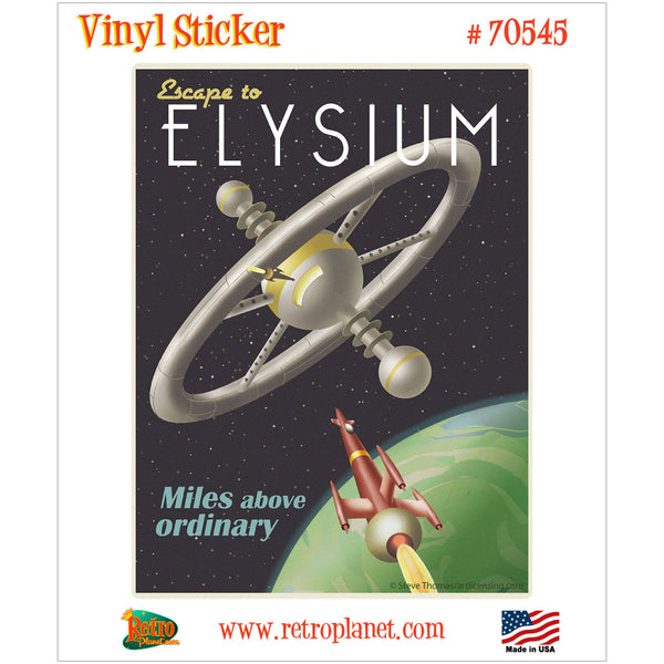 Escape To Elysium Space Travel Vinyl Sticker