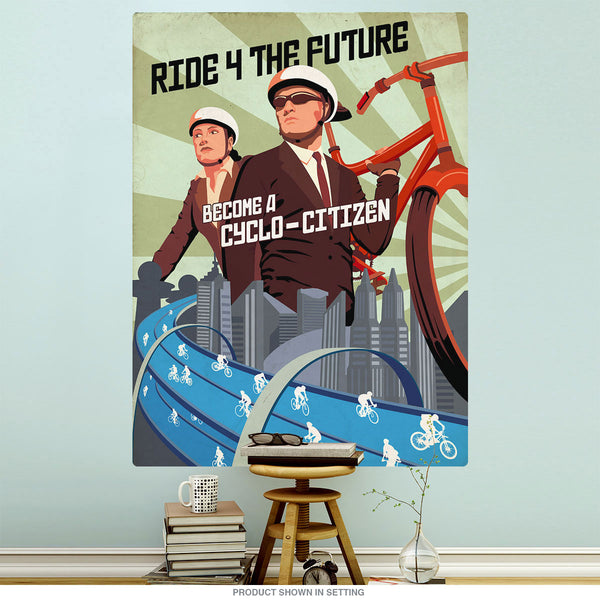 Cyclo Citizen Ride 4 Future Bicycle Wall Decal