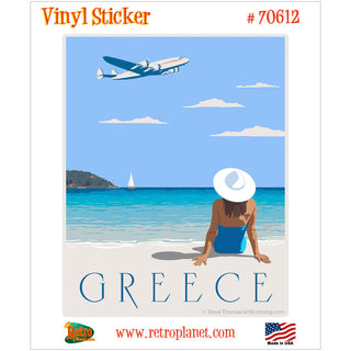Greece Beach Shoreline Tourism Vinyl Sticker
