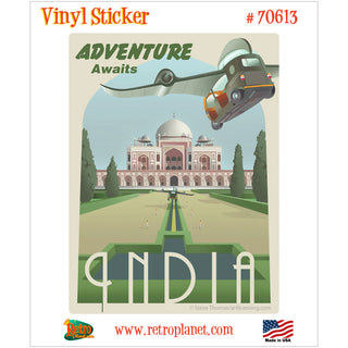 India Adventure Awaits Tourism Vinyl Sticker