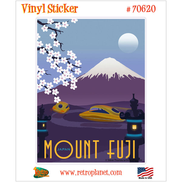 Mount Fuji Japan Futuristic Vinyl Sticker