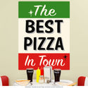 Best Pizza in Town Italian Stripes Wall Decal