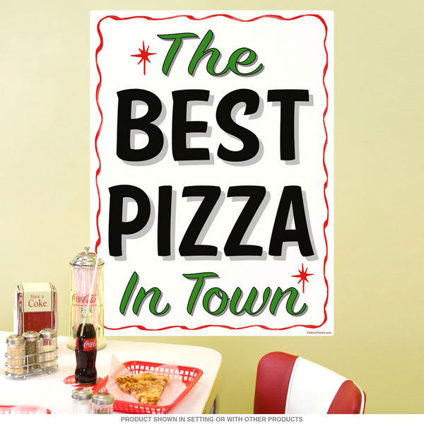 Best Pizza in Town Wavy Border Wall Decal