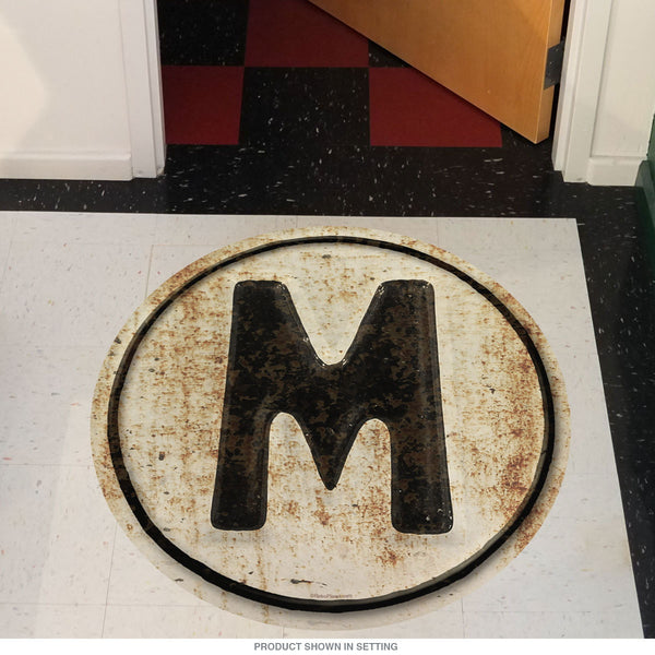 M-W Restrooms Reversible Letter Floor Graphic
