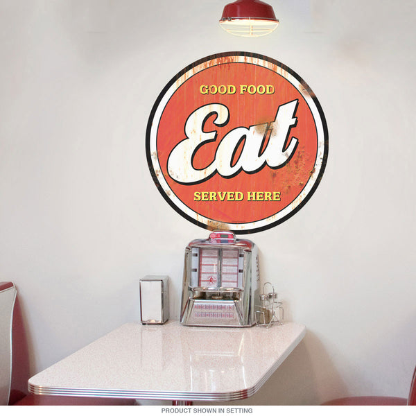 Eat Good Food Here Distressed Wall Decal