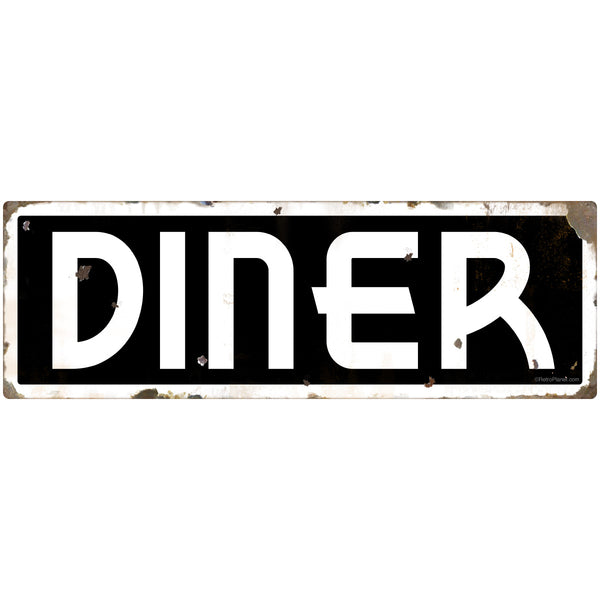 Diner Deco White on Black Wall Decal