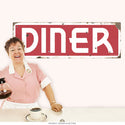 Diner Deco White on Red Wall Decal