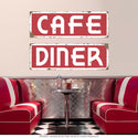 Cafe Deco White on Red Wall Decal