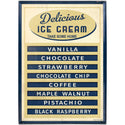 Delicious Ice Cream Flavors Menu Floor Graphic Navy Blue
