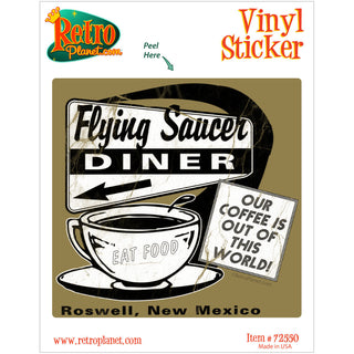 Flying Saucer Diner Cold War Vinyl Sticker