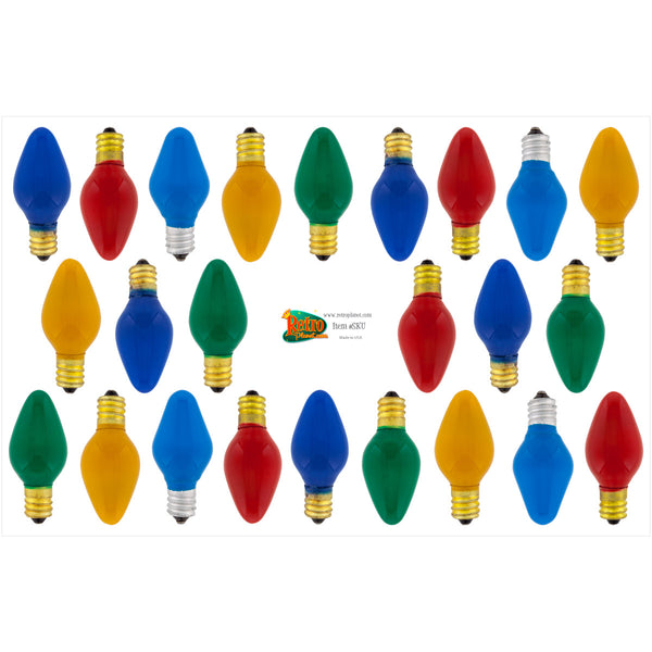 Christmas Lights Colored Bulbs Vinyl Sticker Set of 24