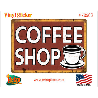 Coffee Shop Cup And Saucer Vinyl Sticker