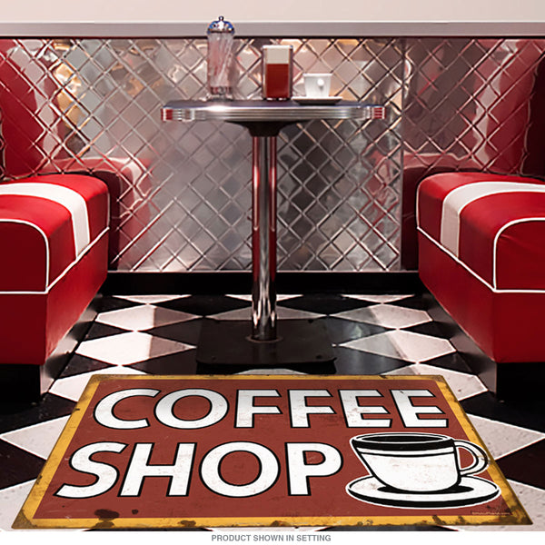 Coffee Shop Cup And Saucer Floor Graphic
