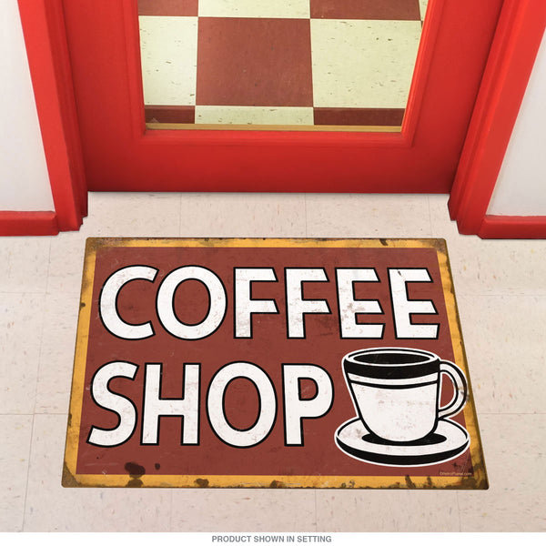 Coffee Shop Cup And Saucer Floor Graphic