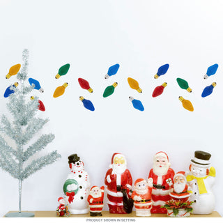 Christmas Lights Colored Bulbs Wall Decal Set of 24