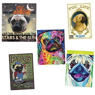 Pugs Lap Dog Lover Vinyl Sticker Set