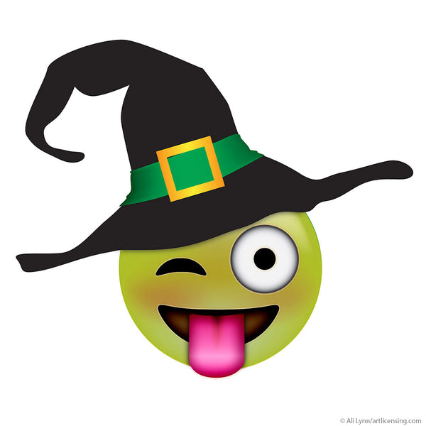 Emoji Witch Winking Eye Face Wall Decal