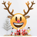 Emoji Reindeer Smiling Face Wall Decal