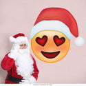 Emoji Christmas Santa Love Face Wall Decal