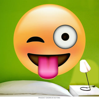 Emoji Winking Tongue Face Wall Decal