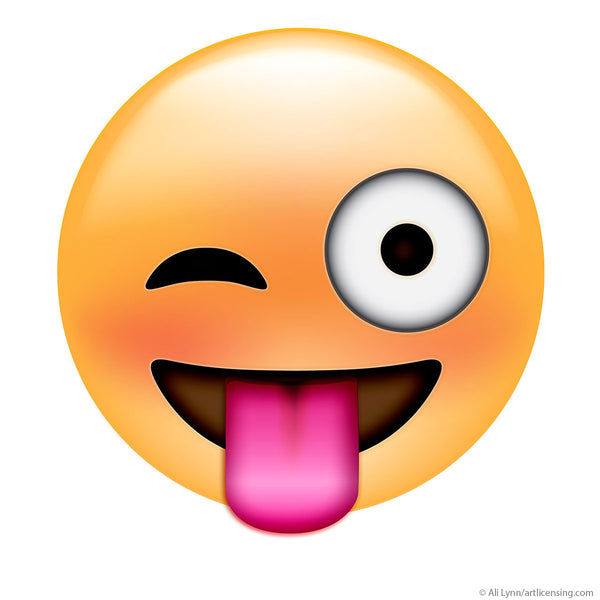 Emoji Winking Tongue Face Wall Decal
