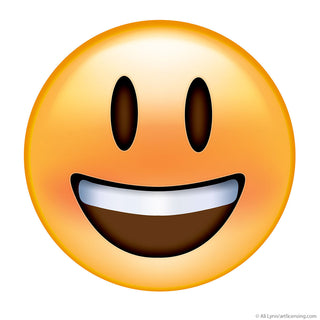 Emoji Smiling Face Open Mouth Wall Decal