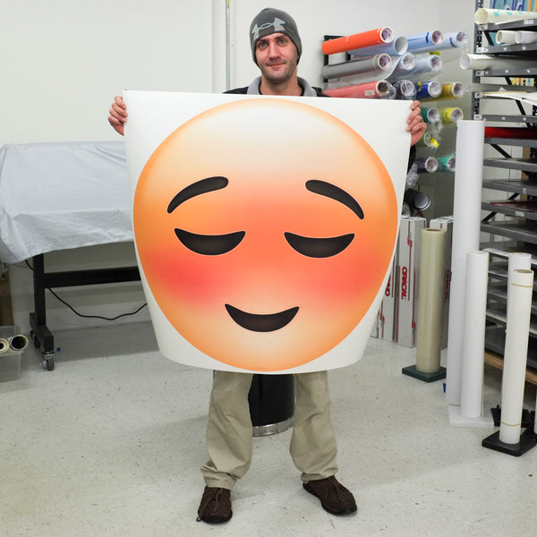 Emoji Relieved Smile Face Wall Decal