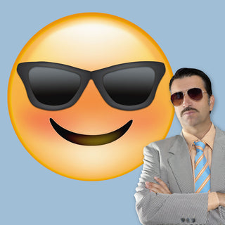Emoji Smiling Sunglasses Face Wall Decal