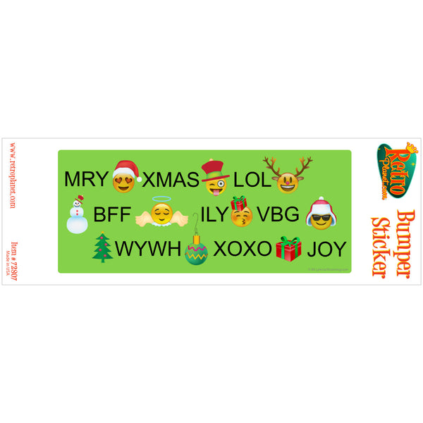 Christmas Emojis Text Slang Vinyl Sticker