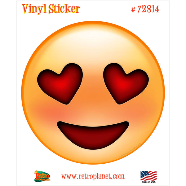 Emoji Heart Shaped Eyes Face Vinyl Sticker