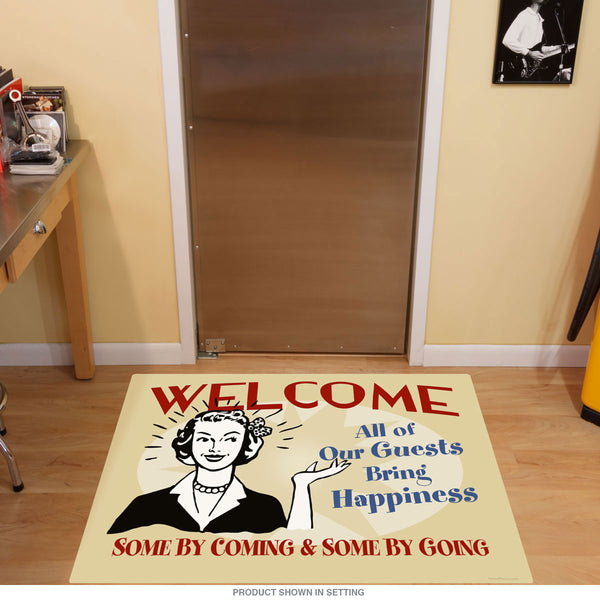 Welcome Guests Bring Happiness Floor Graphic