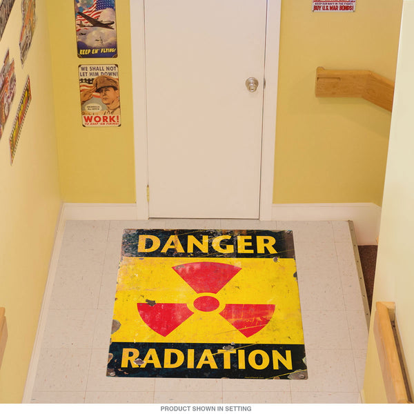 Danger Radiation Distressed Floor Graphic