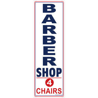 Barber Shop 4 Chairs Distressed Floor Graphic
