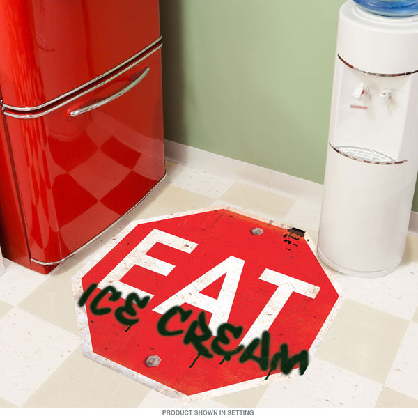Stop Eat Ice Cream Roadside Diner Floor Graphic