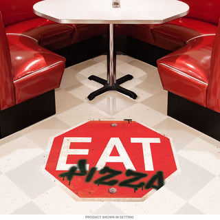 Stop Eat Pizza Roadside Diner Floor Graphic