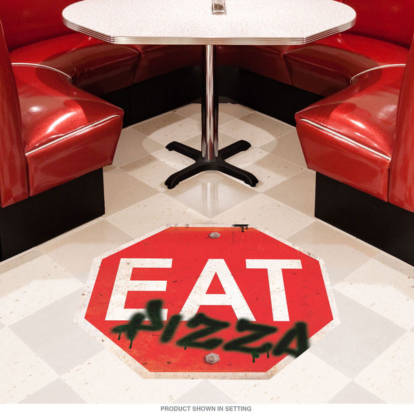 Stop Eat Pizza Roadside Diner Floor Graphic