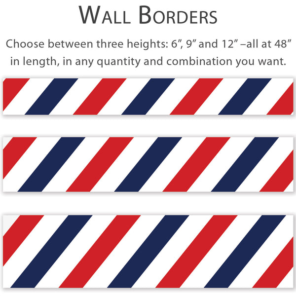 Barber Shop Stripes Peel and Stick Wall Border