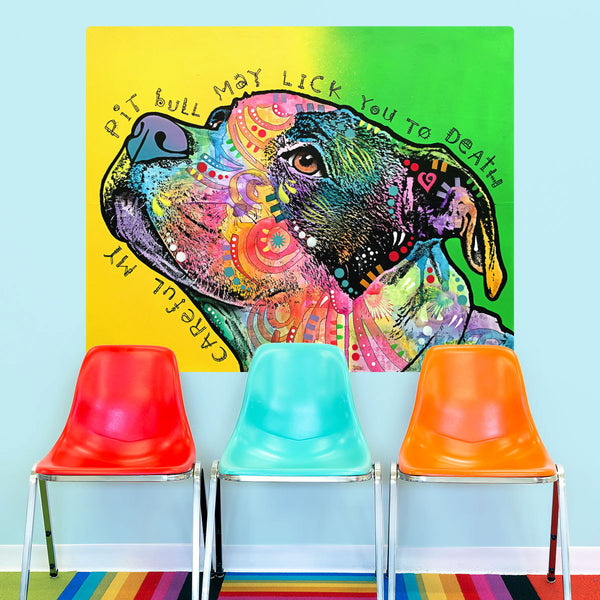 Lick You To Death Pit Bull Dean Russo Dog Wall Decal