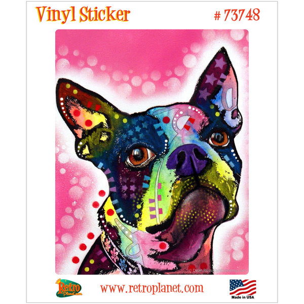 Boston Terrier Ears Dean Russo Dog Vinyl Sticker