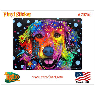 Golden Retriever Smile Dog Dean Russo Vinyl Sticker